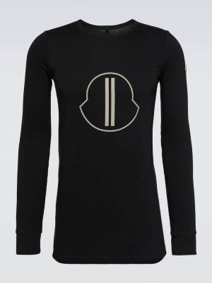 Bavlněné tričko jersey Moncler Genius černé