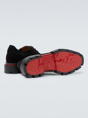 Pantofi brogue din piele de căprioară Christian Louboutin negru