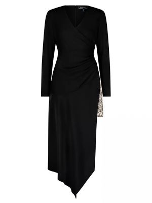 Асимметричное платье миди с пайетками Bcbgmaxazria черное