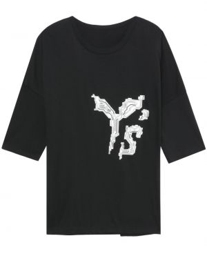 T-shirt aus baumwoll mit print Y's schwarz