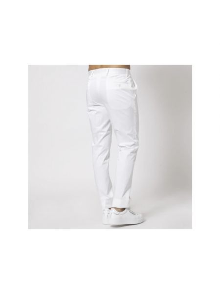 Pantalones de raso de algodón Karl Lagerfeld blanco