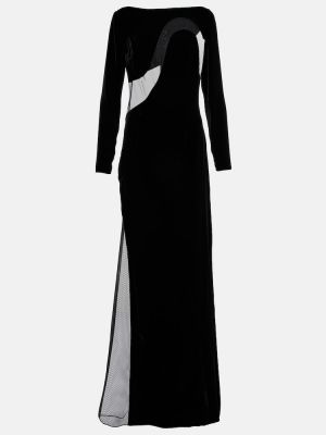Dlouhé šaty s dlouhými rukávy Tom Ford černé