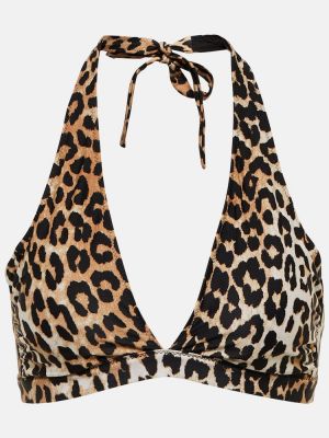 Bikini cu imagine cu model leopard Ganni