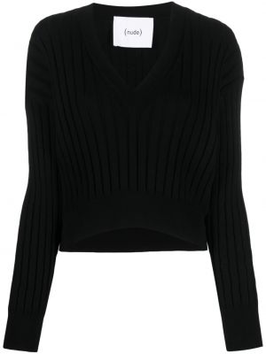 Pullover mit v-ausschnitt Nude schwarz