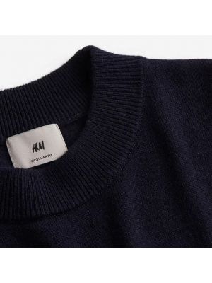 Шерстяной свитер из шерсти мериноса H&m синий
