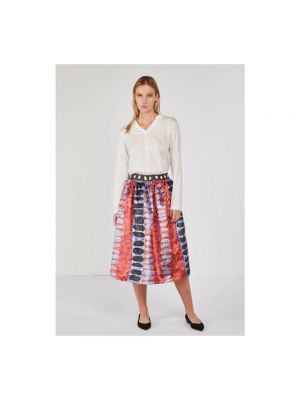 Falda midi de terciopelo‏‏‎ con estampado con estampado abstracto Stella Jean