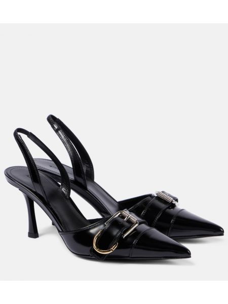 Кожени полуотворени обувки с отворена пета Givenchy черно