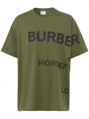 Oversized póló nyomtatás Burberry zöld
