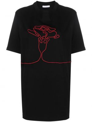 Bavlnené tričko s výšivkou Niccolò Pasqualetti čierna