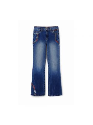 Jeans a zampa con cerniera Desigual blu