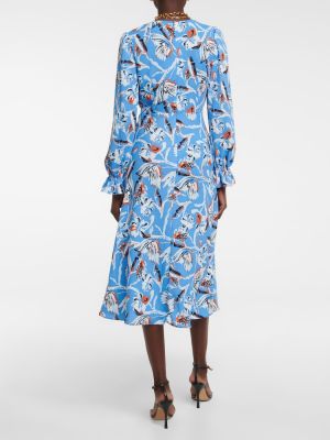 Midi šaty s potiskem Diane Von Furstenberg modré