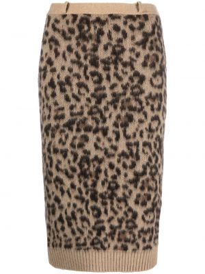 Puzdrová sukňa s potlačou s leopardím vzorom N°21