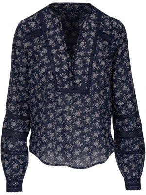 Relaxed fit bluza s cvetličnim vzorcem s potiskom Veronica Beard modra