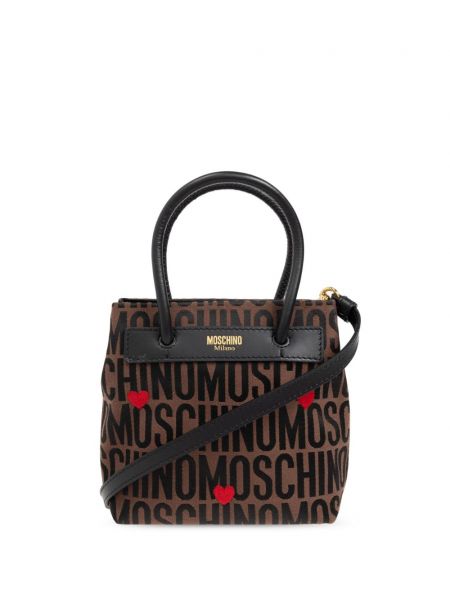 Jacquard shopping bag Moschino brun