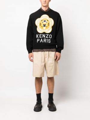 Kokvilnas vilnas džemperis Kenzo melns