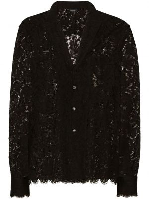 Košulja s čipkom Dolce & Gabbana crna