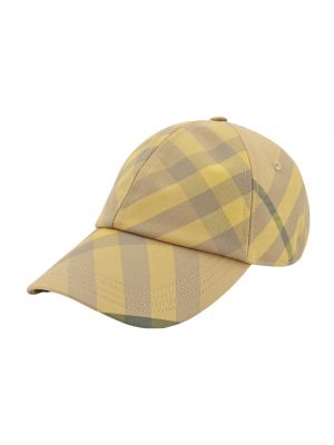 Gorra de nailon a cuadros Burberry amarillo