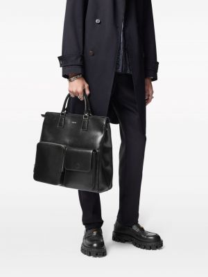 Leder shopper handtasche mit taschen Versace