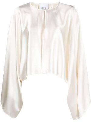 Relaxed сатенена блуза Erika Cavallini бяло