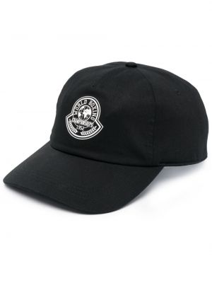 Raštuotas medvilninis kepurė su snapeliu Moncler juoda