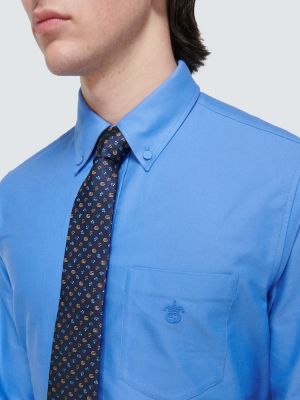 Jedwabny krawat żakardowy Gucci niebieski