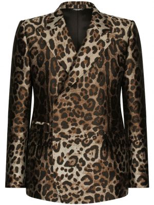 Leopárdmintás selyem öltöny nyomtatás Dolce & Gabbana - barna