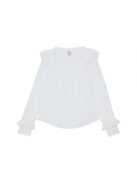 Jedwabna bluzka bawełniana Ines De La Fressange Paris biała