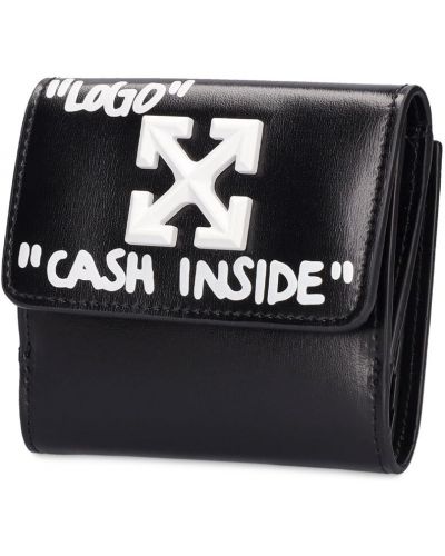 Kožená peňaženka s potlačou Off-white čierna