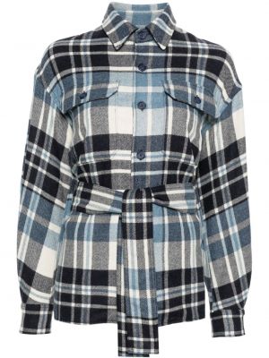 Volnene svilene hlače s karirastim vzorcem Polo Ralph Lauren