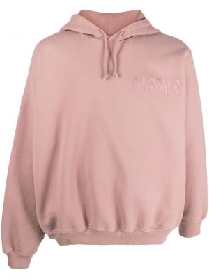 Medvilninis siuvinėtas džemperis su gobtuvu Magliano rožinė