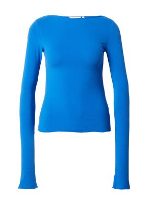 Tričko s dlhými rukávmi Weekday modrá