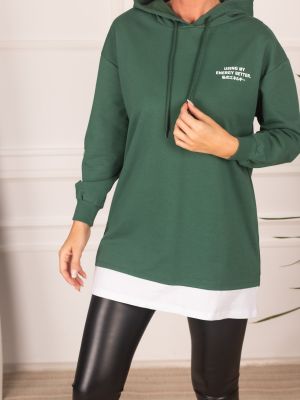Oversize kapučdžemperis Armonika zaļš