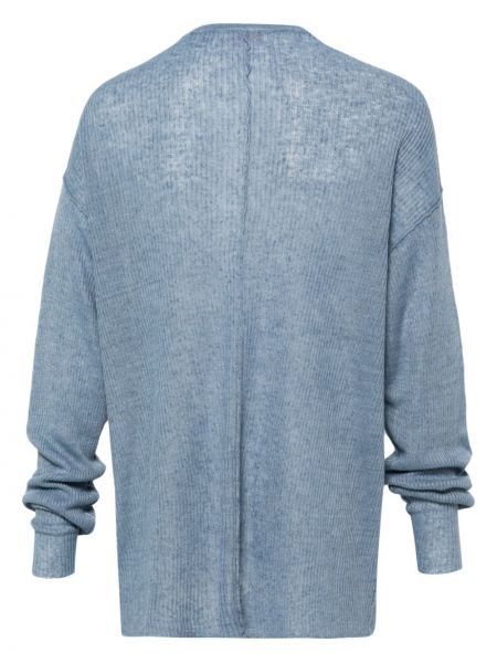 Lniany sweter Diesel niebieski