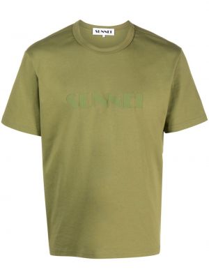 Bombažna majica Sunnei zelena