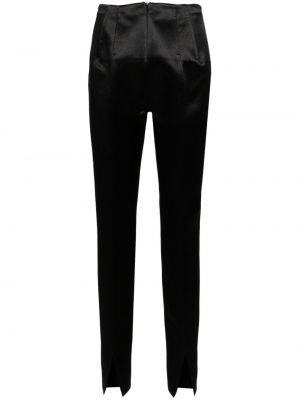 Сатенени панталон с ниска талия Sportmax черно