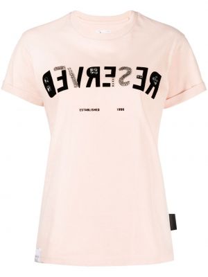 T-shirt en coton à imprimé Izzue rose