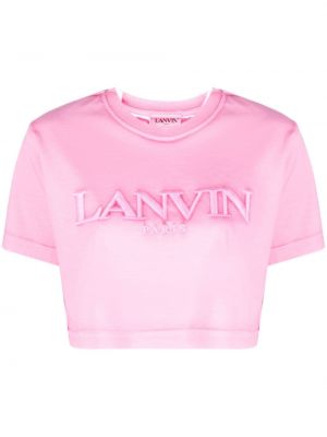 T-krekls ar izšuvumiem Lanvin rozā