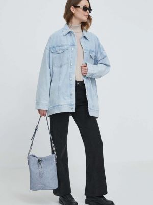 Kurtka jeansowa oversize Calvin Klein Jeans niebieska