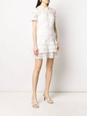 Krepové krajkové šaty Jonathan Simkhai bílé