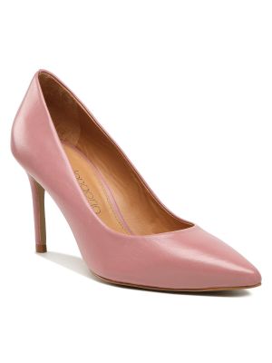 Полуотворени обувки с ток с ток Eva Longoria розово