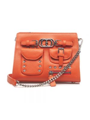 Schultertasche mit taschen mit spikes La Carrie orange