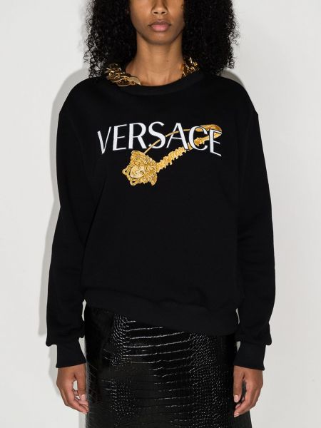 Jersey de punto de tela jersey Versace negro
