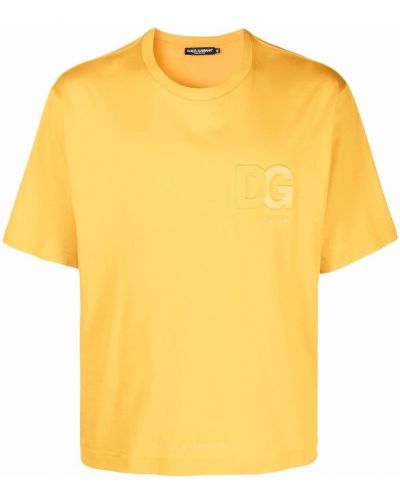 Camiseta de algodón Dolce & Gabbana amarillo