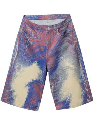 Kratke jeans hlače s potiskom Camperlab vijolična