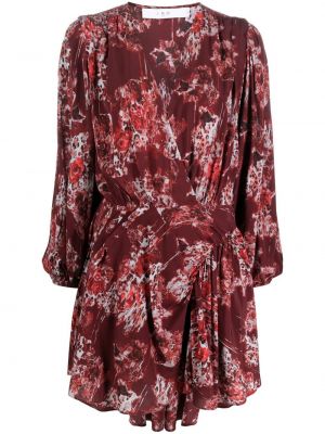 Obleka s cvetličnim vzorcem s potiskom Iro rdeča