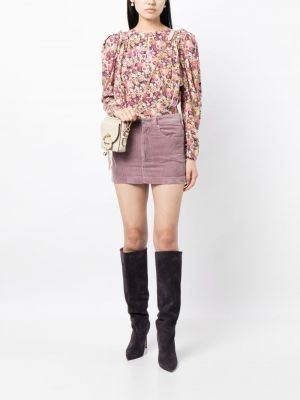 Mini spódniczka bawełniana Marant Etoile różowa