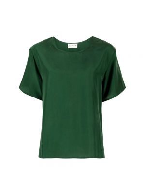 Jedwabna satynowa koszulka Parosh zielona
