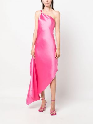 Asymetrické koktejlové šaty Cult Gaia růžové