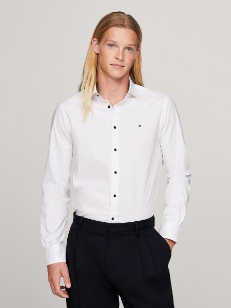 Camisa con estampado manga larga Tommy Hilfiger blanco