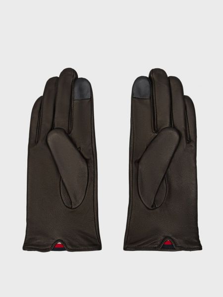 Кожаные перчатки Tommy Hilfiger черные